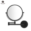 8 inch Round Wall Mounted Cosmetic Mirror LA1088 Matt Black 01