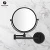 8 inch Round Wall Mounted Cosmetic Mirror LA1088 Matt Black 02