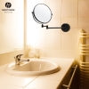 8 inch Round Wall Mounted Cosmetic Mirror LA1088 Matt Black 03