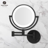 Round LED Cosmetic Mirror LA5228 Matt Black 01